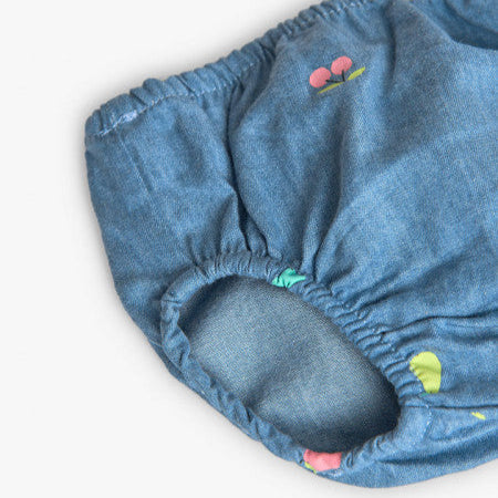 Vestido punto denim estampado frutitas Boboli