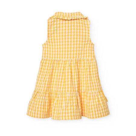 Vestido popelín cuadros amarillos Boboli