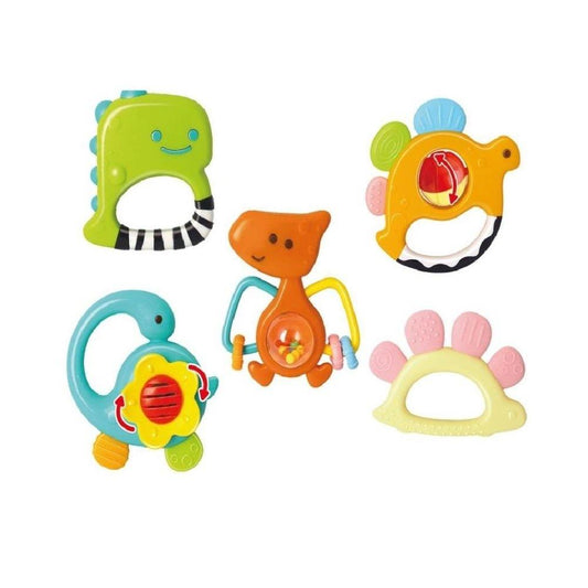 Set de 5 Sonajeros/Mordedores Dinosaurios - Hola