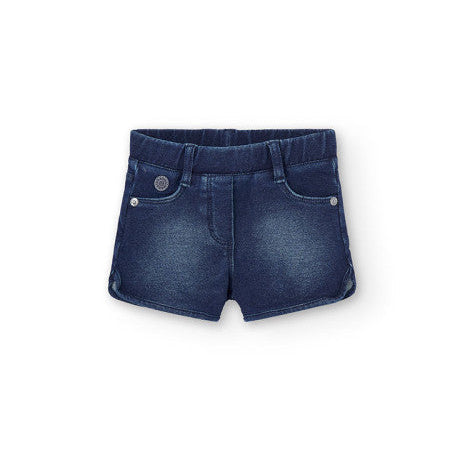 Bermuda vaquera felpa niña azul fuerte Boboli