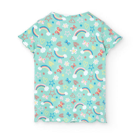 Pijama corto estampado arcoíris y flores - Boboli