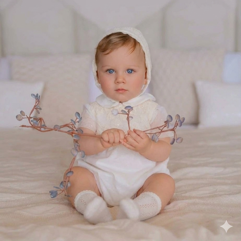 Pelele ceremonia Tul crema - Miranda