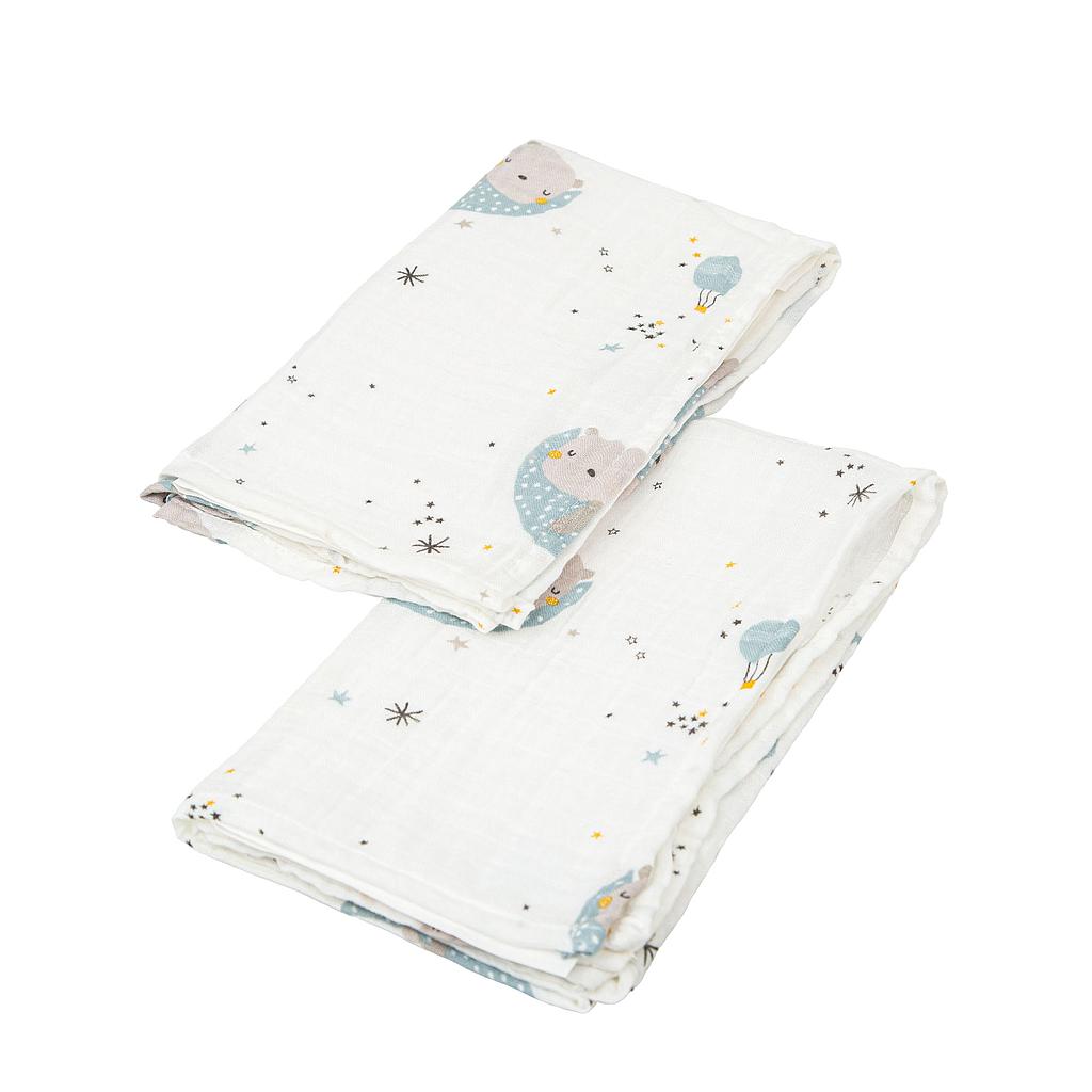 Muselinas bambú pack 2 Osito azul - Bimbidreams