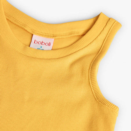 Top básico punto niña amarillo Boboli