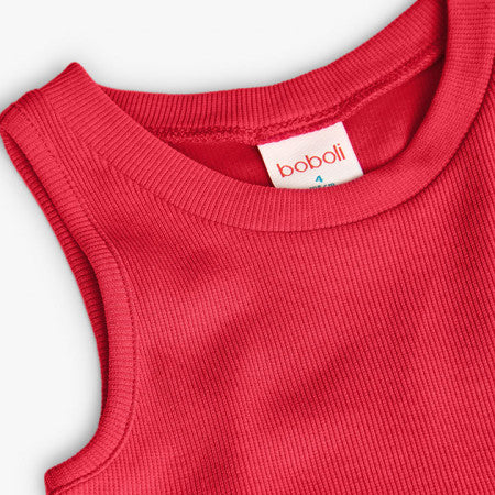 Top básico punto niña fucsia Boboli