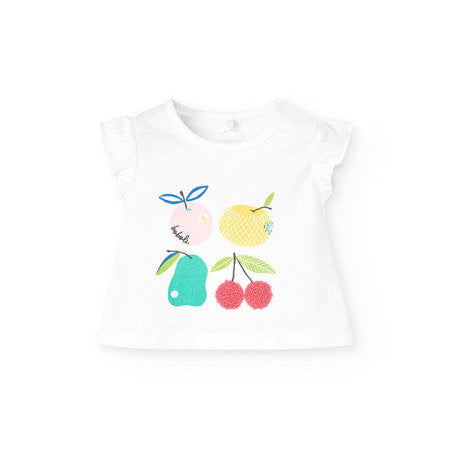 Conjunto niña frutas vichy rosa Boboli