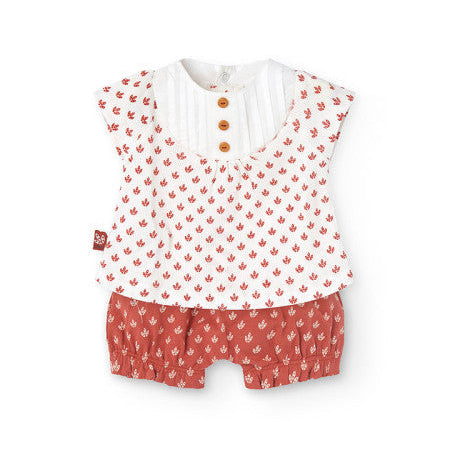 Conjunto niña flores tonos tierra Boboli