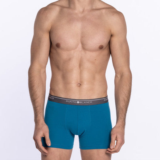 Pack 3 bóxers algodón turquesa , azul y negro - Punto Blanco