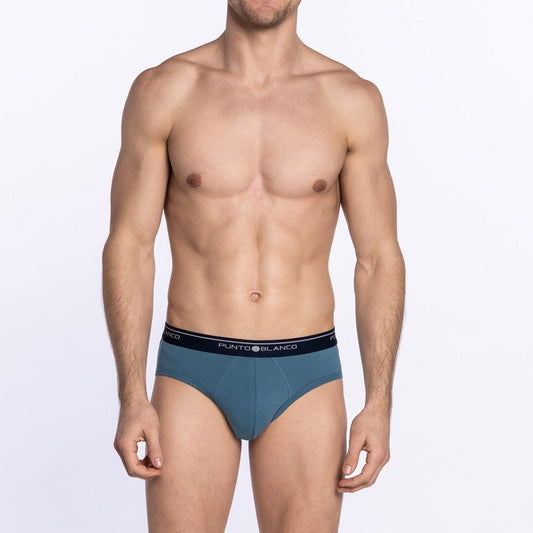 Pack 3 slip algodón azul y verde Punto Blanco