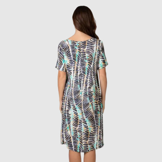 Vestido manga corta caída estampado Floral - Massana