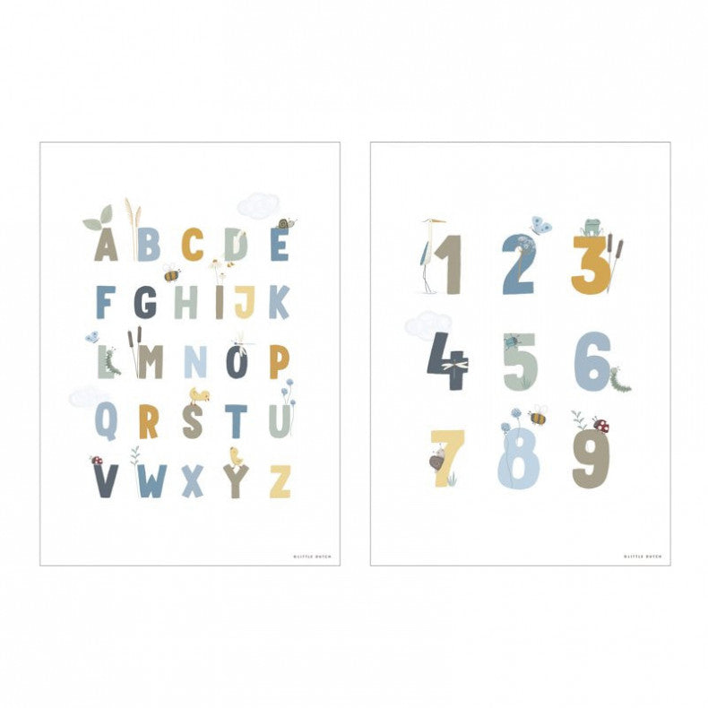 Poster Abecedario y números A3 - Little Dutch