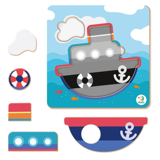 Puzzle encajable mini Barco - Dodo