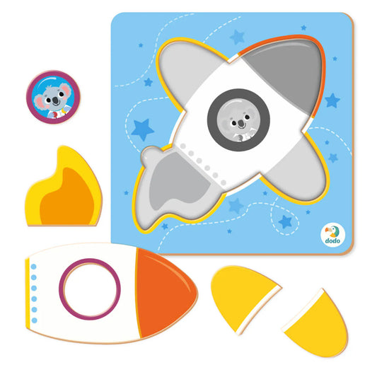 Puzzle encajable mini Cohete - Dodo