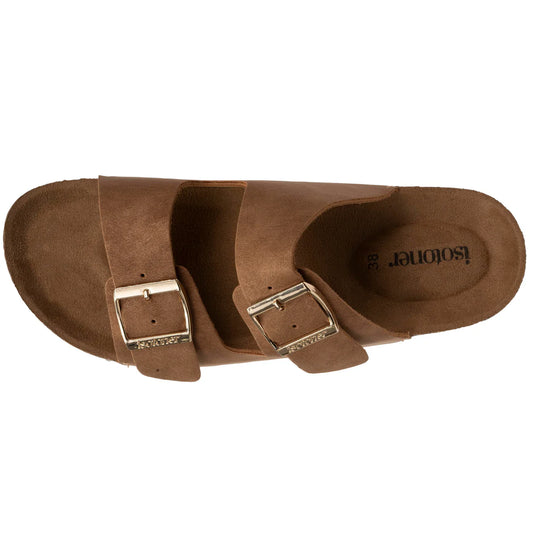 Sandalias dos tiras ajustables camel - Isotoner