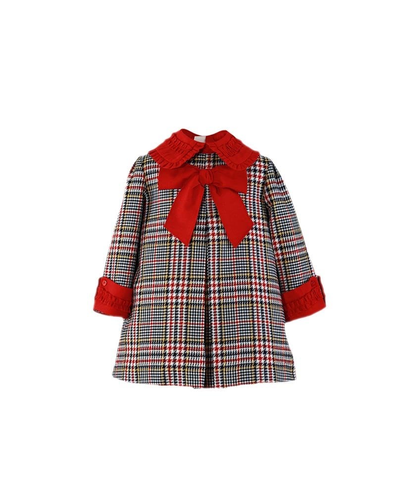 Vestido pata gallo azul rojo Miranda