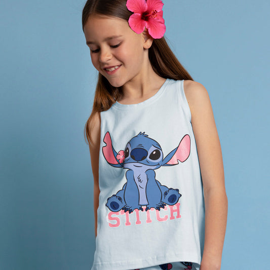 Pijama niña sin manga Stitch - Admas