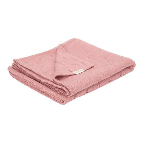 Manta de punto puro rosa essentials - Little Dutch