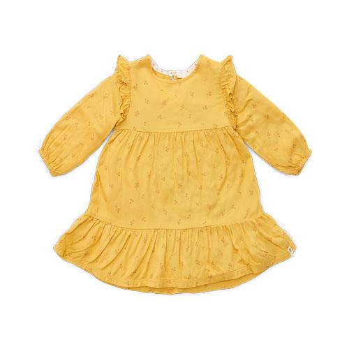 Vestido flores mostaza - Little Dutch