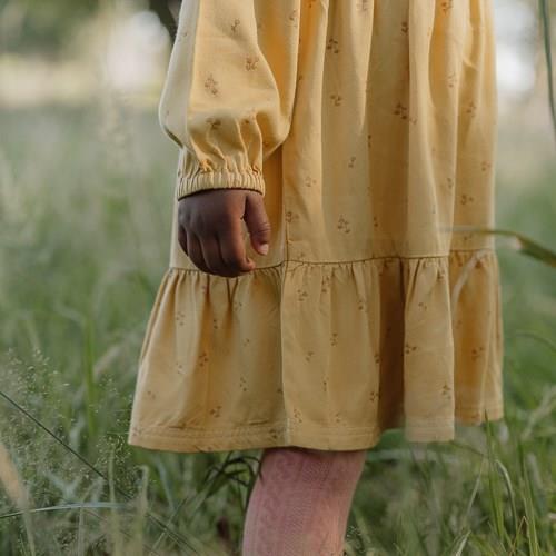Vestido flores mostaza - Little Dutch