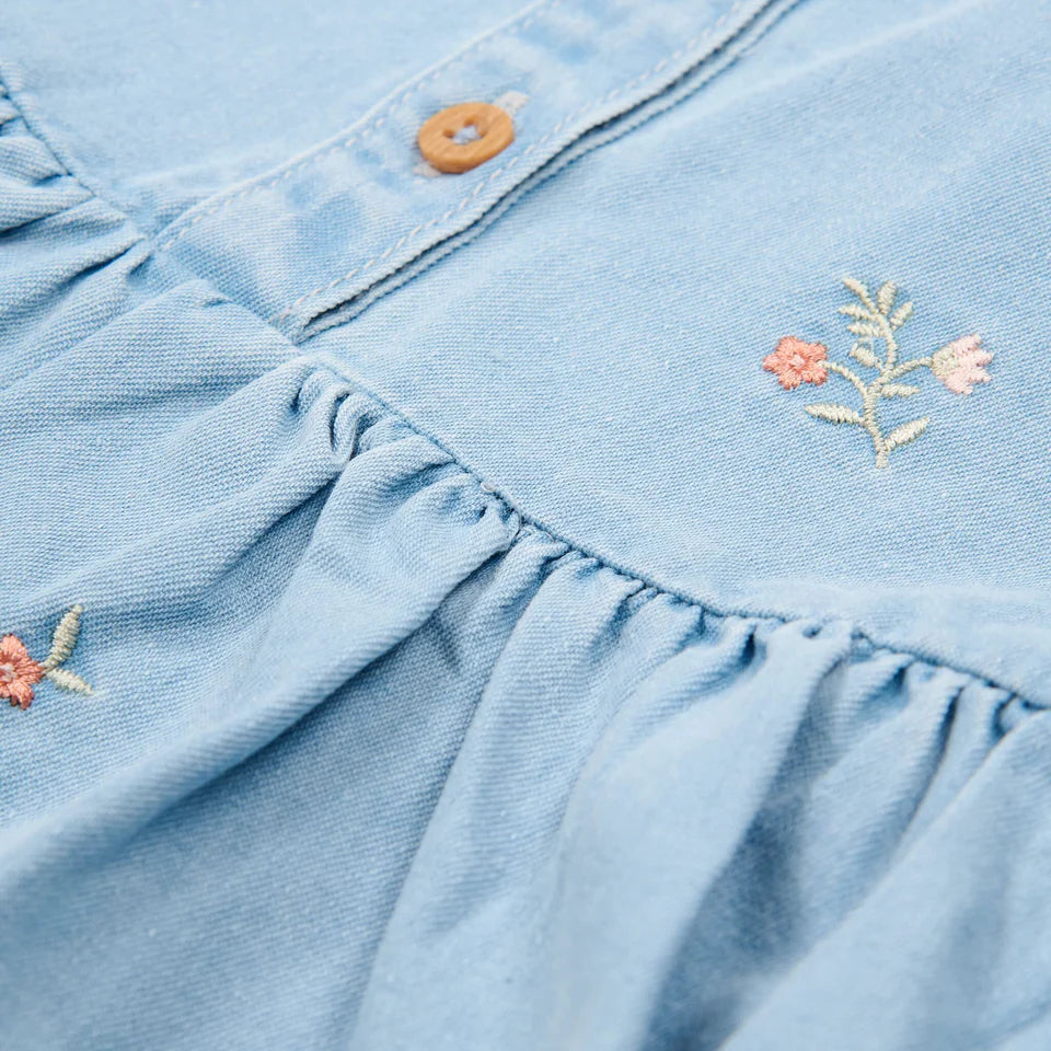 Vestido bordado Denim - Little Dutch