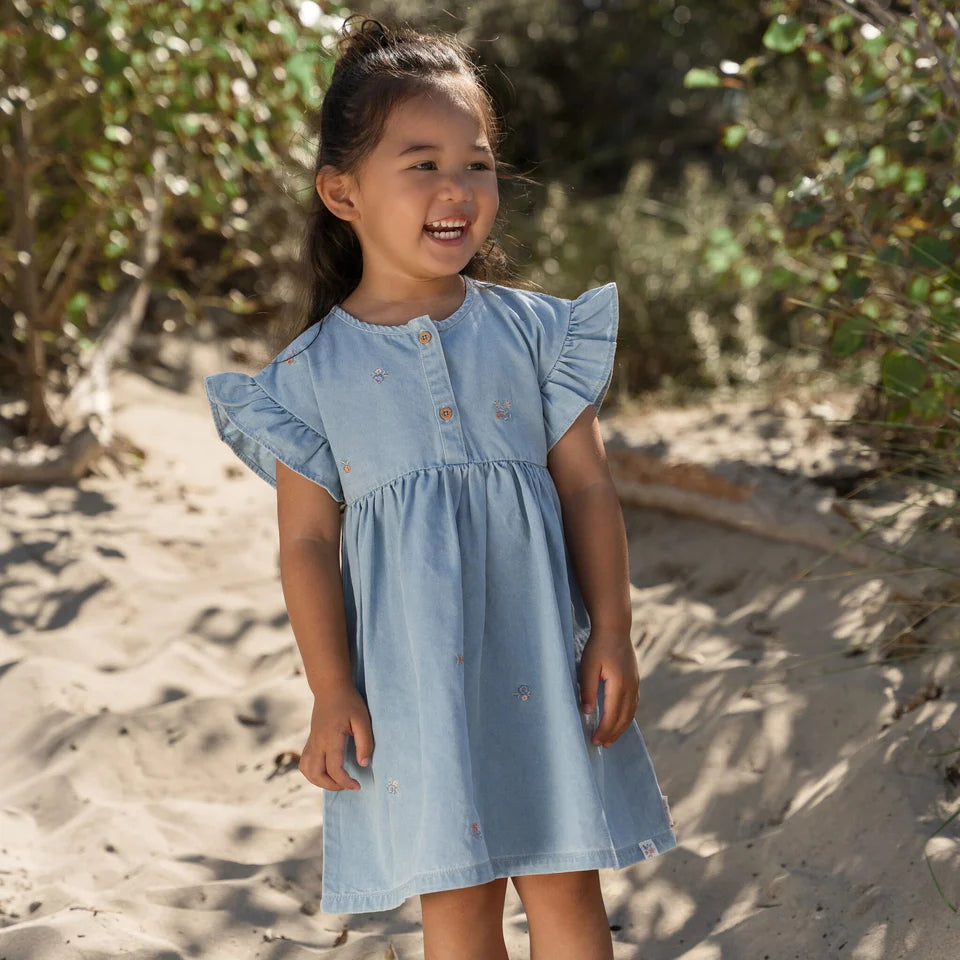 Vestido bordado Denim - Little Dutch