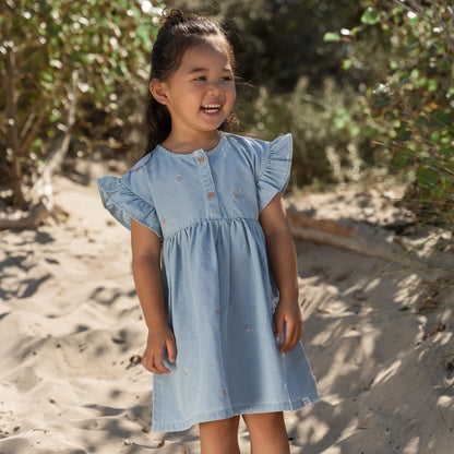 Vestido bordado Denim - Little Dutch
