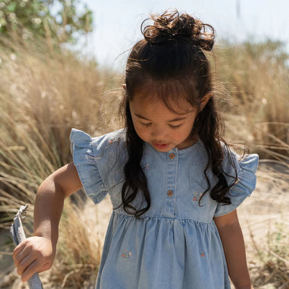 Vestido bordado Denim - Little Dutch