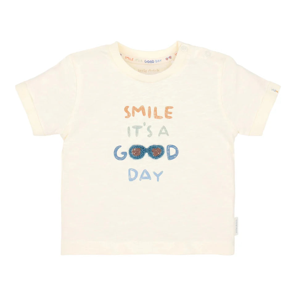 Camisa de manga corta Creme - Little Dutch