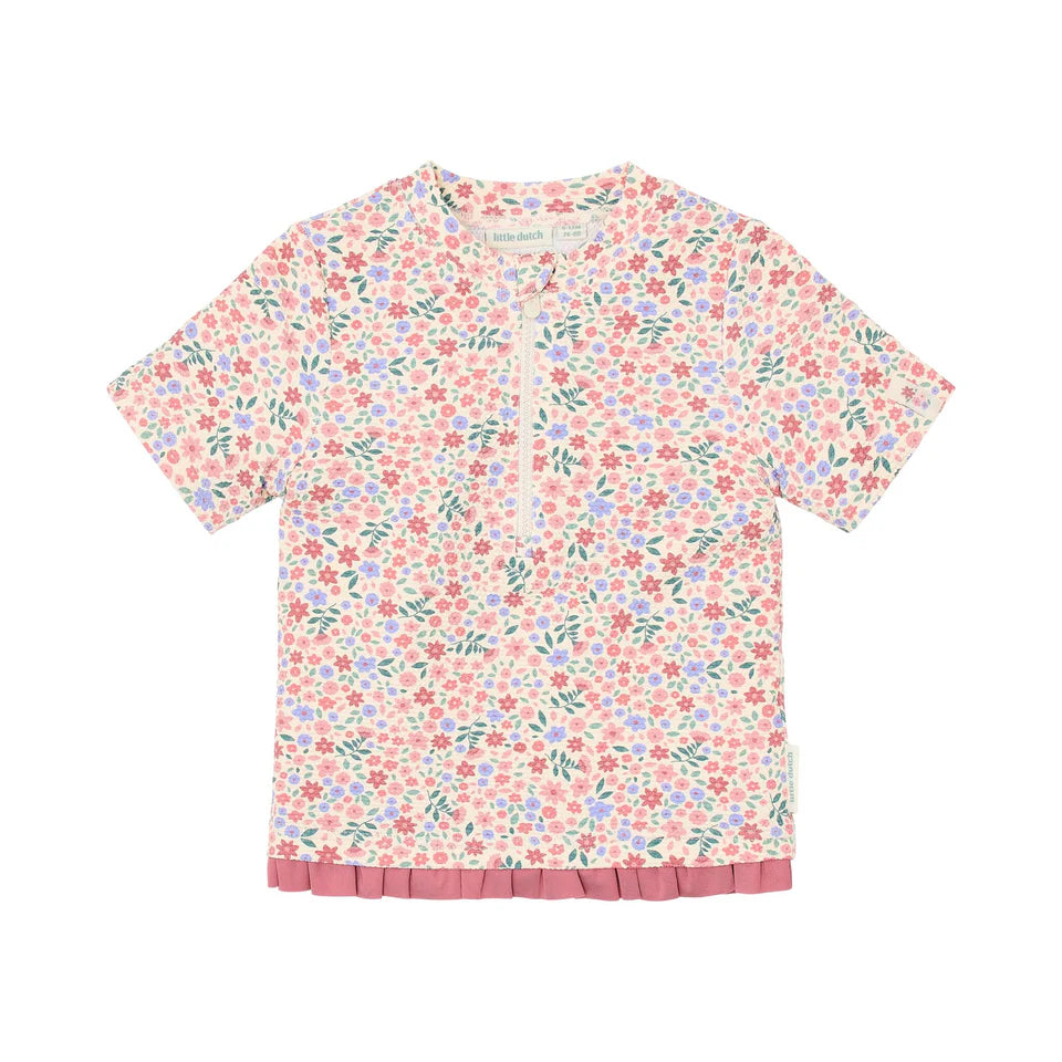 Camiseta UV manga corta Flowerfiel - Little Dutch