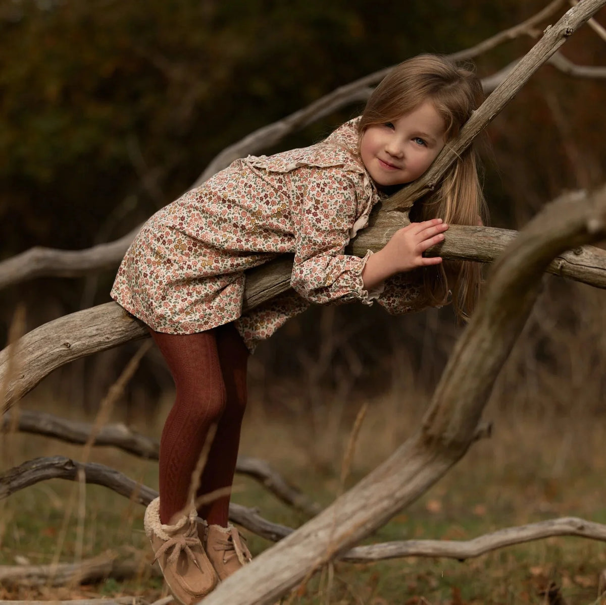 Vestido de Manga Larga Safari Flores – Little Dutch