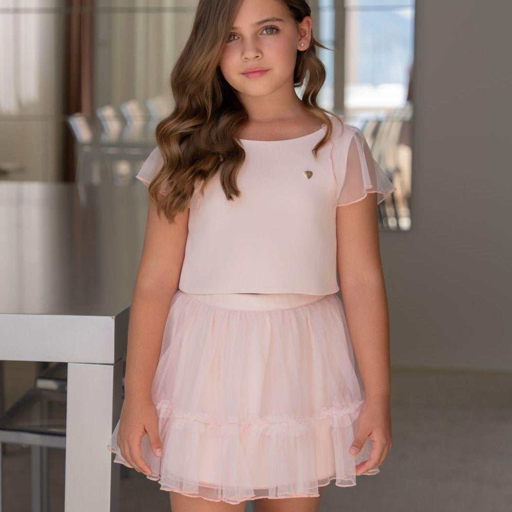 Falda Gasa Rosa Niña  - Miranda