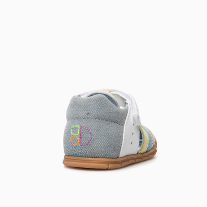 Sandalias barefoot Ziggy Blanco/azul - Pablosky