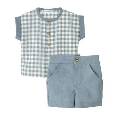 Conjunto pantalón Egeo vichy azul - Calamaro