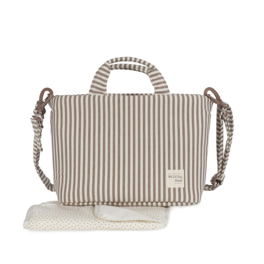 Bolso canastilla Praliné Rayas Moka - Walking Mum