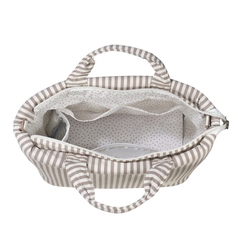 Bolso canastilla Praliné Rayas Moka - Walking Mum
