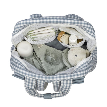 Mochila Praliné Vichy Matcha - Walking Mum