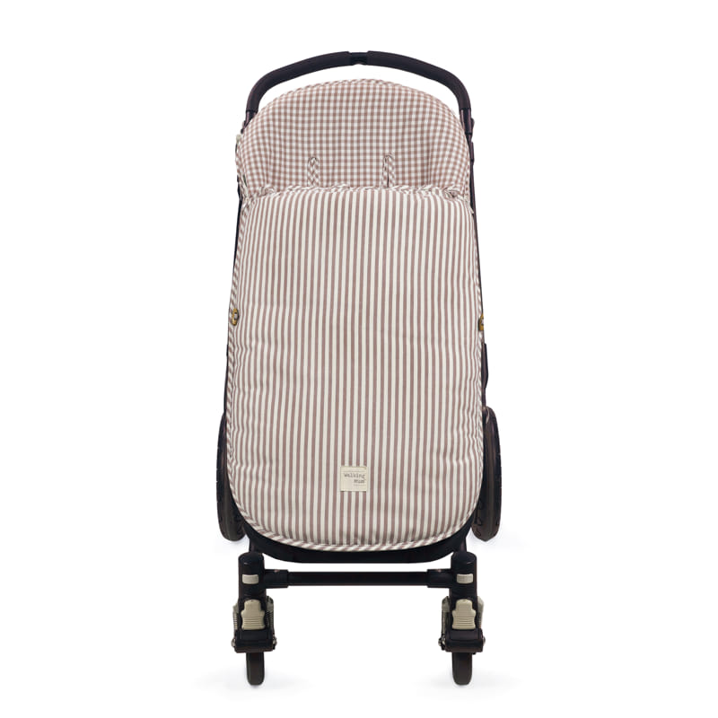 Saco silla entretiempo Praliné Vichy/Rayas Moka - Walking Mum
