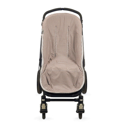 Saco silla entretiempo Praliné Vichy/Rayas Moka - Walking Mum