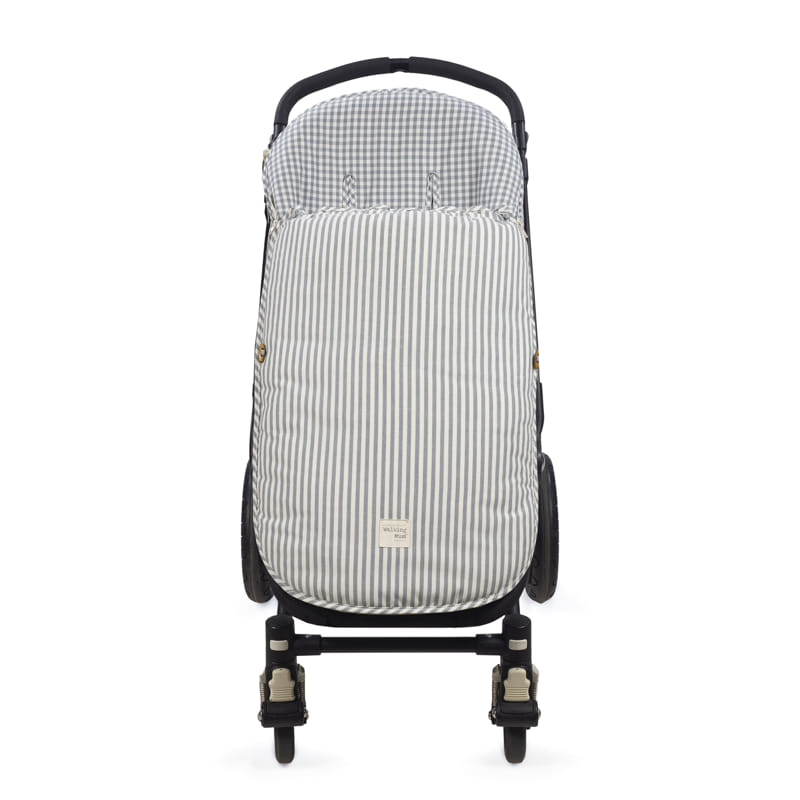 Saco silla entretiempo Praliné Vichy/Rayas Matcha - Walking Mum