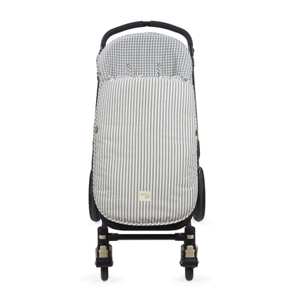 Saco silla entretiempo Praliné Vichy/Rayas Matcha - Walking Mum