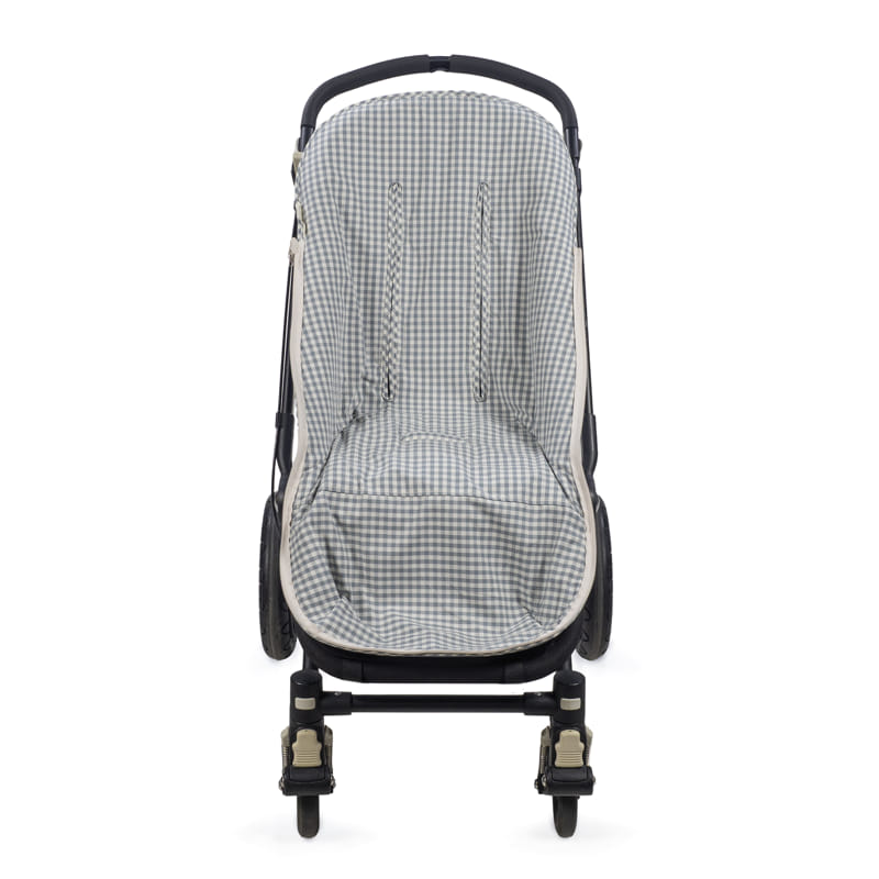 Saco silla entretiempo Praliné Vichy/Rayas Matcha - Walking Mum
