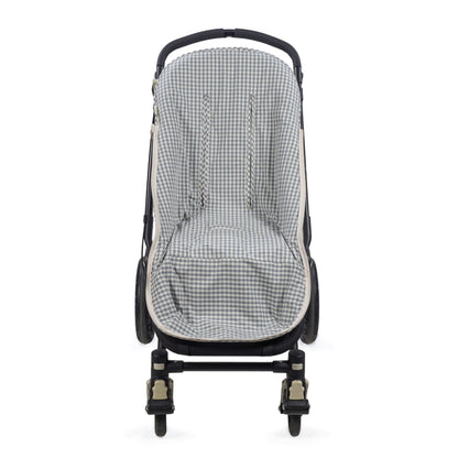 Saco silla entretiempo Praliné Vichy/Rayas Matcha - Walking Mum