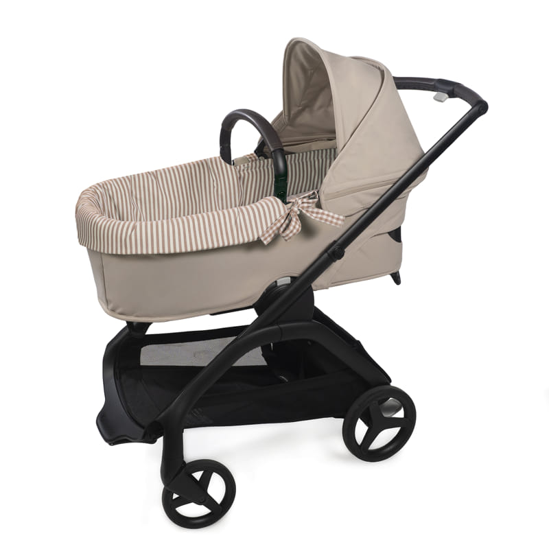 Cubre Cuco Dual + funda colchón Praliné Vichy Moka - Walking Mum