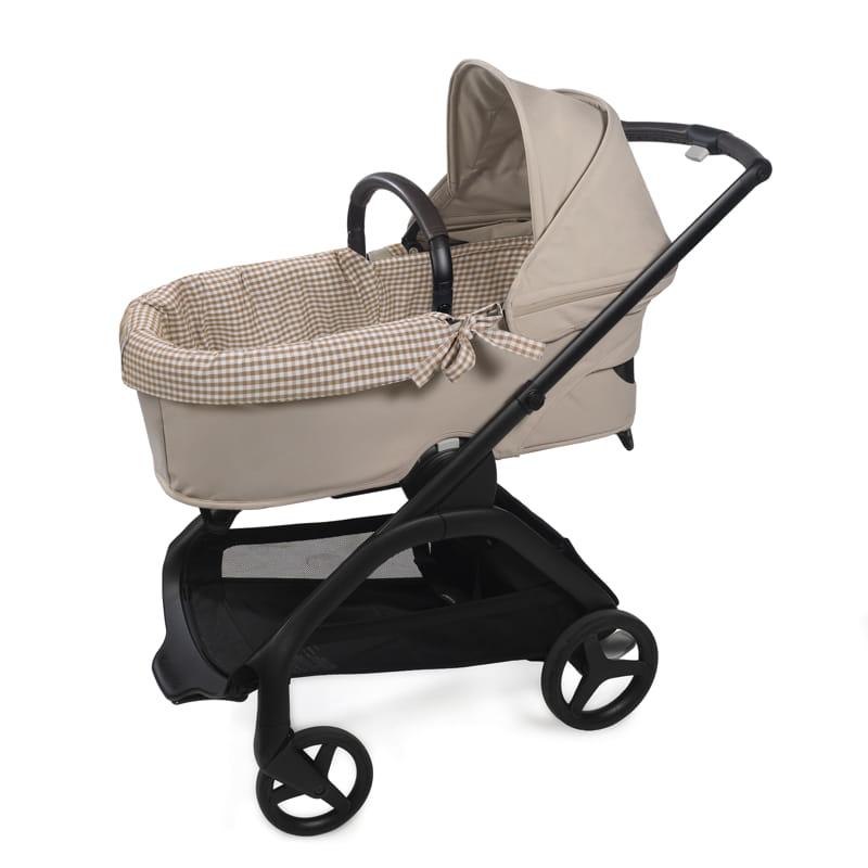Cubre Cuco Dual + funda colchón Praliné Vichy Moka - Walking Mum