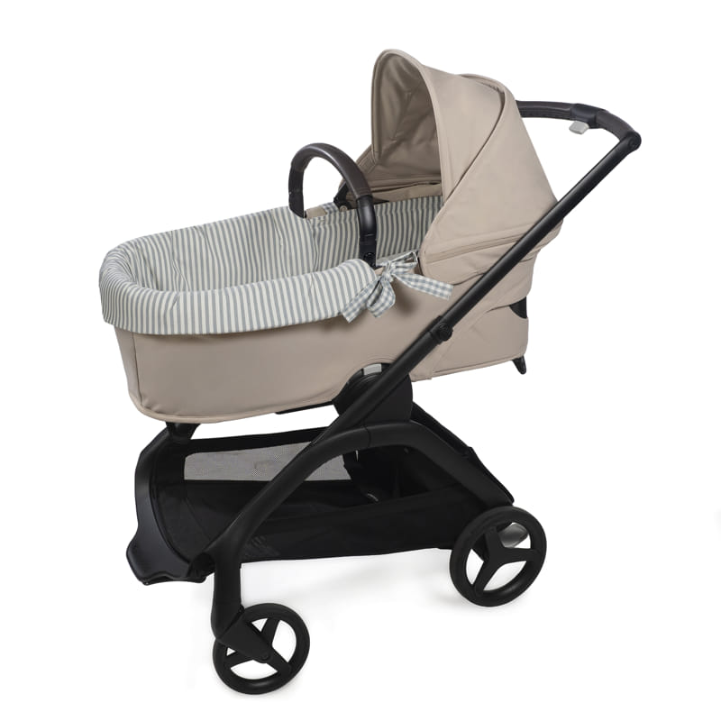 Cubre Cuco Dual + funda colchón Praliné Vichy Matcha - Walking Mum