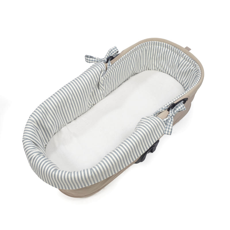 Cubre Cuco Dual + funda colchón Praliné Vichy Matcha - Walking Mum