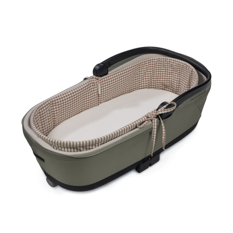 Cubre Cuco Varillas + funda colchón Praliné Vichy Moka - Walking Mum