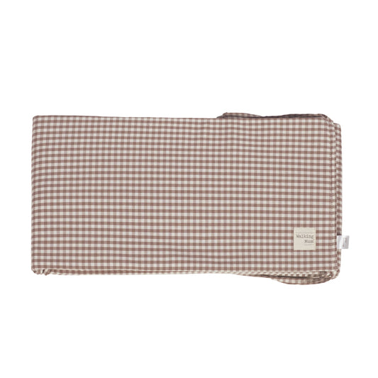 Protector de cuna 120x60 CM Praliné Rayas/Vichy Moka - Walking Mum