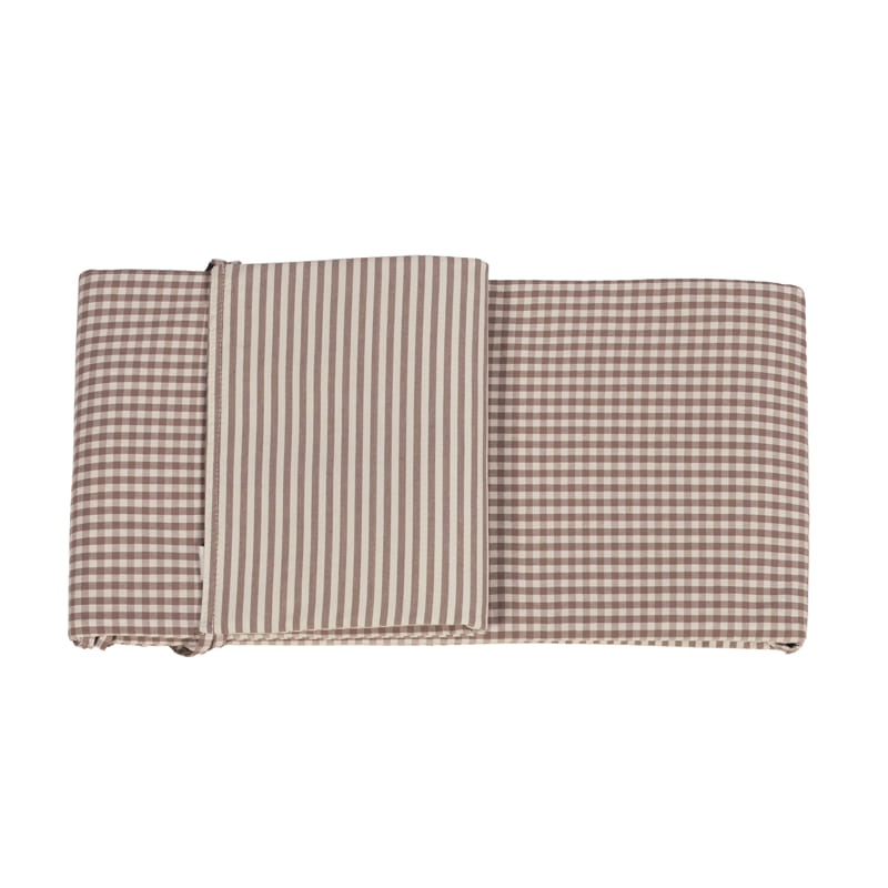 Protector de cuna 120x60 CM Praliné Rayas/Vichy Moka - Walking Mum