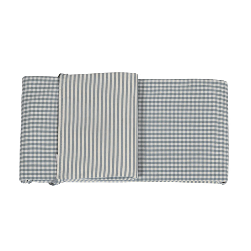 Protector de cuna 120x60 CM Praliné Rayas/Vichy Macha - Walking Mum